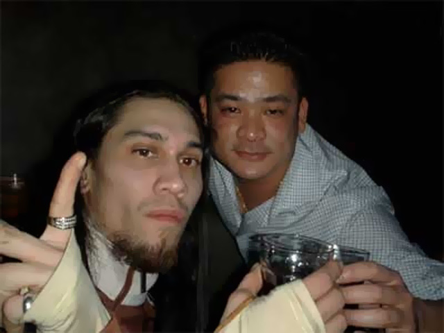 Photo from 2008 of Tran partying with rapper Taboo